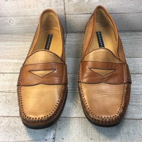 Rare Magnanni Hand Sewn TwoTone Brown Penny Loafer main image 8